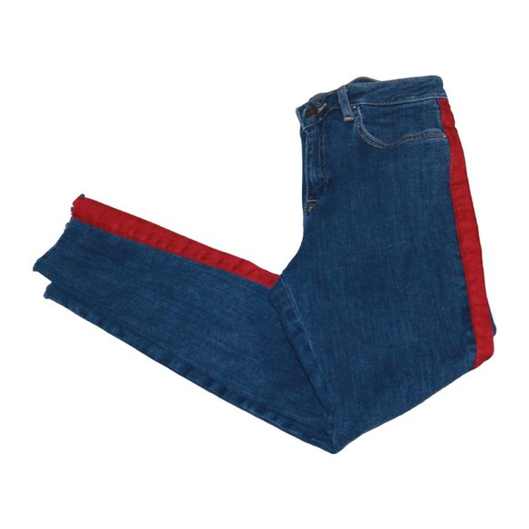 Forever 21 Woman's Jeans Size US 27 Denim Maroon Sides - Picture 4 of 7